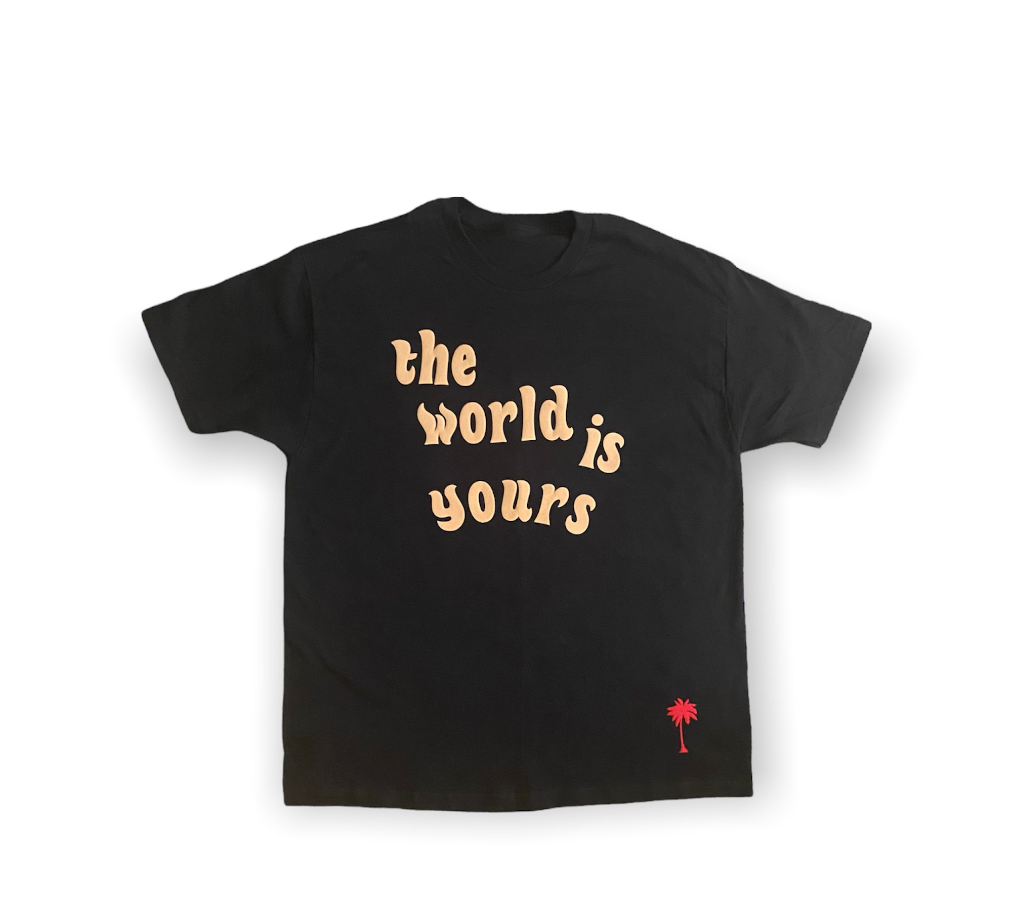 RED PALM TEE - BLACK