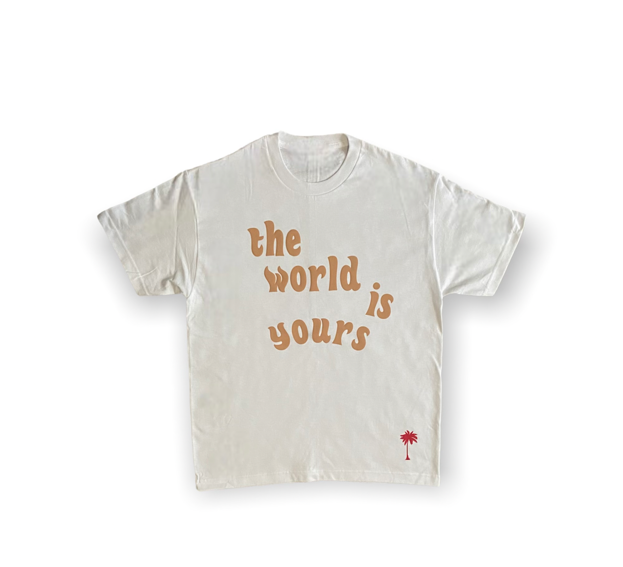 RED PALM TEE - WHITE